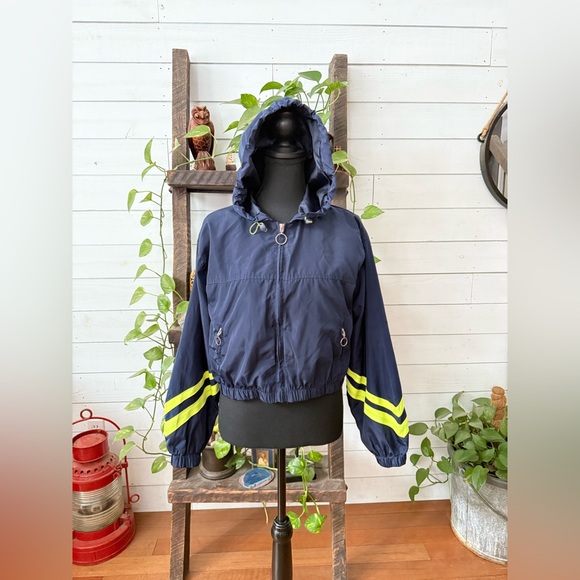 New Look Navy Raincoat with Yellow Stripes - Picture 3 of 17